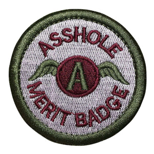 Asshole Merit Badge Police Military Tactical Morale Hook & Loop Patch (Multi-Color) - Trump Mug