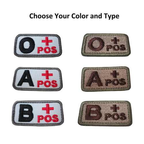 Blood Type Embroidered Tactical Hook & Loop Patch