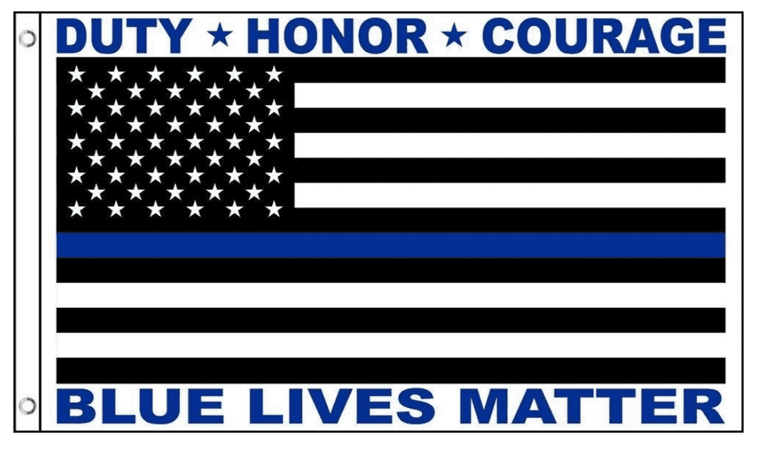Blue Lives Matter USA American Flag Thin Blue Line for Police Law Enforcement 3x5 Feet Banner Flag - Trump Mug