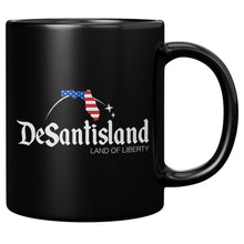 Load image into Gallery viewer, DeSantisland Ron DeSantis Florida Land of Liberty BLACK Mug