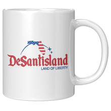 Load image into Gallery viewer, DeSantisland Ron DeSantis Florida Land of Liberty Mug RED Text