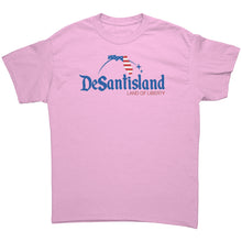 Load image into Gallery viewer, DeSantisland Ron DeSantis Florida Land of Liberty BLUE Text T-Shirt