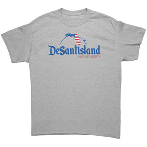 DeSantisland Ron DeSantis Florida Land of Liberty BLUE Text T-Shirt