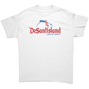 DeSantisland Ron DeSantis Florida Land of Liberty RED Text T-Shirt