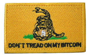 Don't Tread On My Bitcoin BTC Meme Gadsden Embroidered Hook & Loop Patch