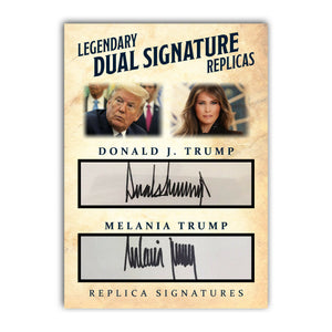 Donald Melania Trump First Couple MAGA Replica Signature Autograph Novelty Card