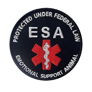 Emotional Support Animal ESA Protected Federal Law Medical EMT Dog Hook & Loop Patch