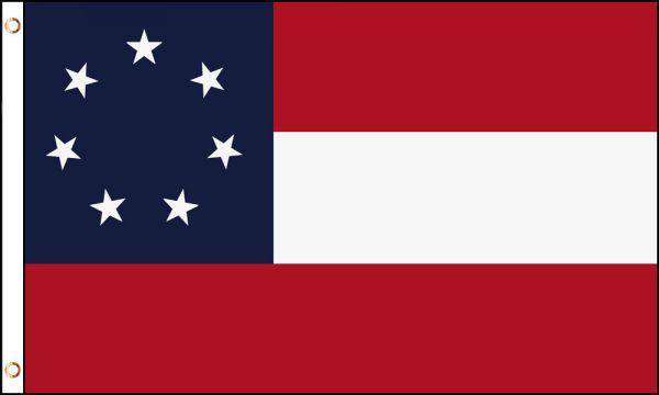 CSA First National 7 Star Patriotic American Historical Confederate Rebel Stars & Bars 3x5 Feet Banner Flag - Trump Mug