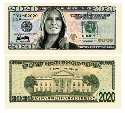 Melania Trump 2020 Presidential Dollar Bill with Currency Holder - Trump Mug