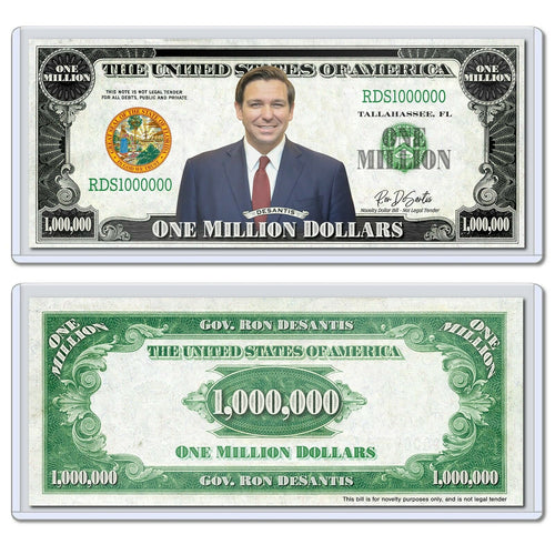 Ron DeSantis Florida MAGA Million Dollar Novelty Bill with Currency Holder