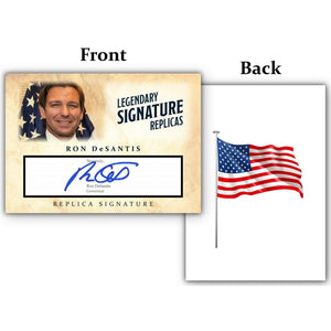 Ron DeSantis Florida MAGA Replica Signature Autograph Novelty Card