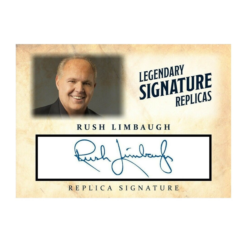 Rush Limbaugh Conservative Republican MAGA Replica Signature Autograph Novelty Card