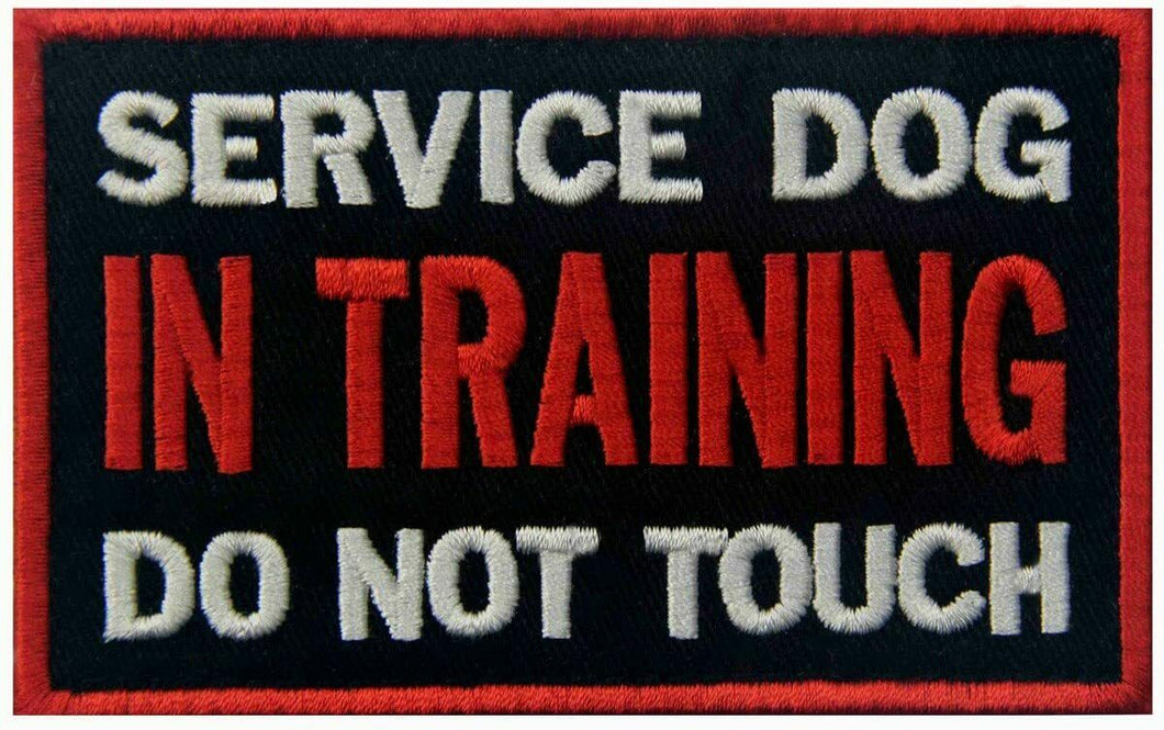 Service Dog In Training Do Not Touch Embroidered Tactical Morale Pet Hook & Loop Patch