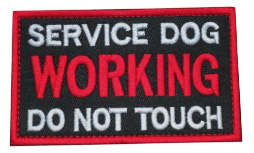 Service Dog Working Do Not Touch Embroidered Tactical Morale Pet Hook & Loop Patch