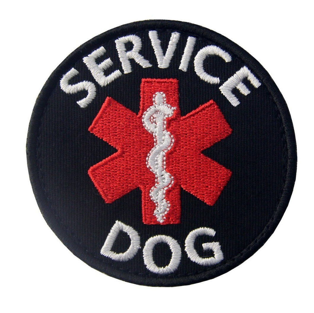 Service Dog Medical EMT Embroidered Hook & Loop Tactical Morale Pet Patch