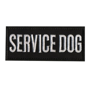 Service Dog Text Embroidered Tactical Morale Hook & Loop Pet Patch BLACK