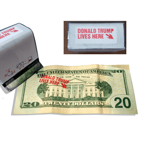 Donald Trump Lives Here Custom Self-Inking Rubber Stamp - Trump Mug