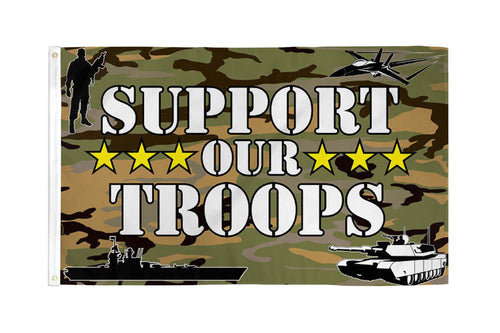 Support Our Troops Camo Military Armed Forces USA Patriotic American 3x5 Feet Flag
