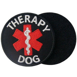 Therapy Dog Medical EMT Embroidered Hook & Loop Tactical Morale Pet Patch