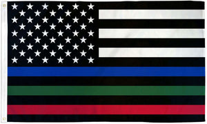 Thin Blue Green Red Line USA 3x5 Feet Banner Flag - Trump Mug