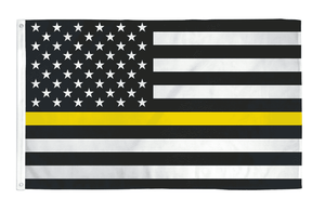 Thin Yellow Line Gold Emergency Dispatchers Truck Tow Drivers Recovery Public Safety Security Guards Loss Prevention 3x5 Feet Banner Flag - Trump Mug