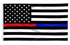 Thin Blue and Red Line USA American Flag for Police Law Enforcement Firefighters Emergency Rescue EMT EMS Paramedics 3x5 Feet Banner Flag - Trump Mug