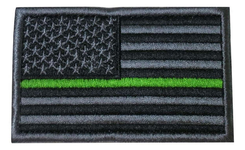 Thin Green Line USA American Flag Hook & Loop Patch - Trump Mug
