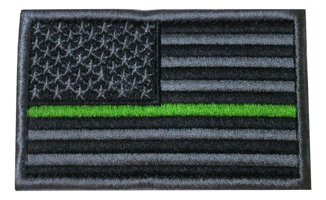 Thin Green Line USA American Flag Hook & Loop Patch - Trump Mug