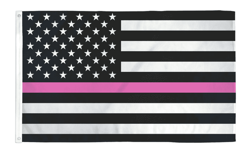 Thin Pink Line USA American Flag Breast Cancer Awareness Support Women 3x5 Feet Banner Flag - Trump Mug