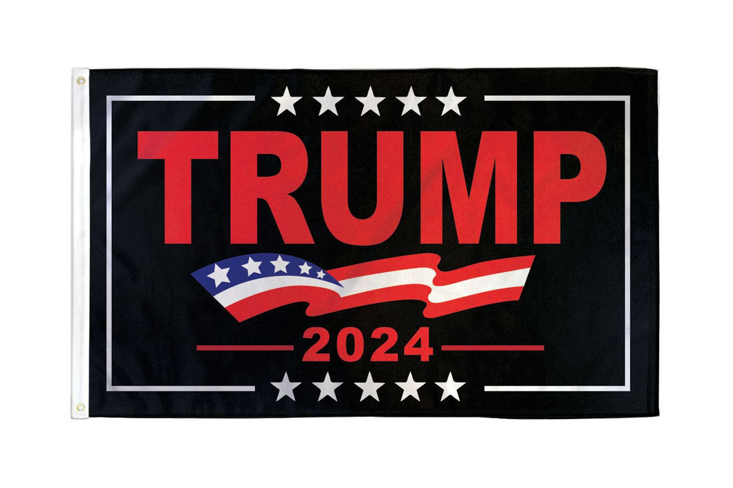 Donald Trump 2024 3x5 Feet MAGA Banner Flag BLACK