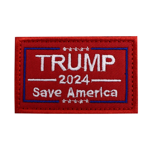 Trump 2024 Save America Red Embroidered MAGA Hook and Loop Patch