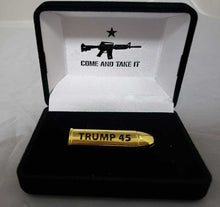 Load image into Gallery viewer, Trump 45 Cartridge (Come and Take It - Gold) and Display Case