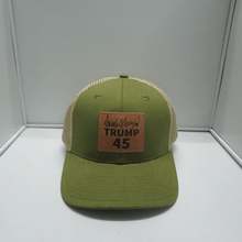Load image into Gallery viewer, Trump 45 Signature Leather Patch MAGA Baseball Cap Trucker Hat