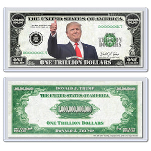 Donald Trump MAGA Trillion Dollar Novelty Bill with Currency Holder