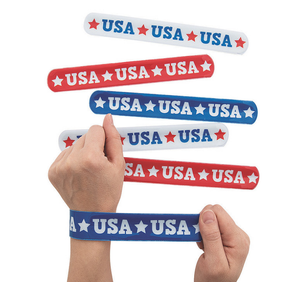 USA Patriotic American Slap Bracelet Wristband