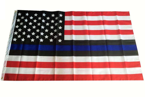 USA Thin Blue Line Flag (Red, White, Black, Blue) American Flag for Police Law Enforcement 3x5 Feet Banner Flag - Trump Mug