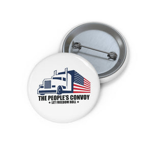 People's Trucker Convoy Let Freedom Roll Pin Button