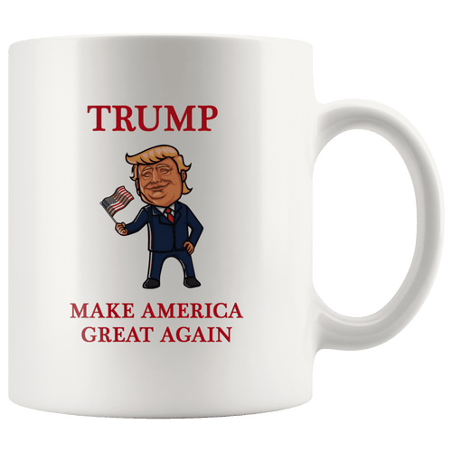 Trump Waving Flag Make America Great Again MAGA Mug - Trump Mug