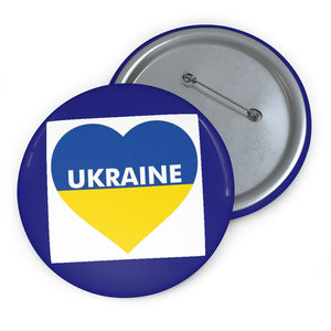 I Love Ukraine Heart Pin Button