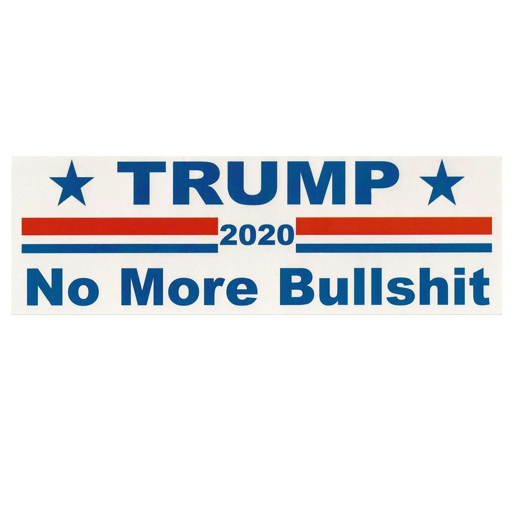 Trump 2020 White No More BS MAGA Window Decal Bumper Sticker - Trump Mug